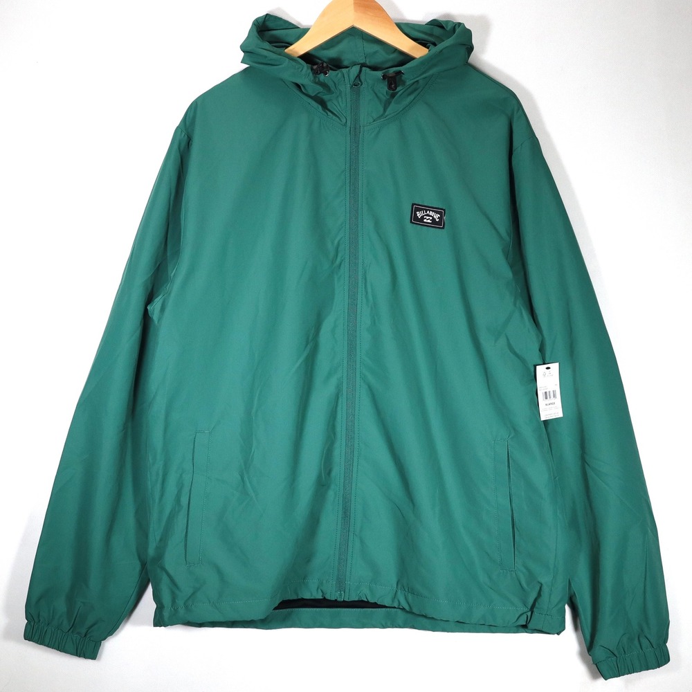 Billabong Indy Jacket Mens XL Green NWT Surf Windbreaker Hooded Outerwear